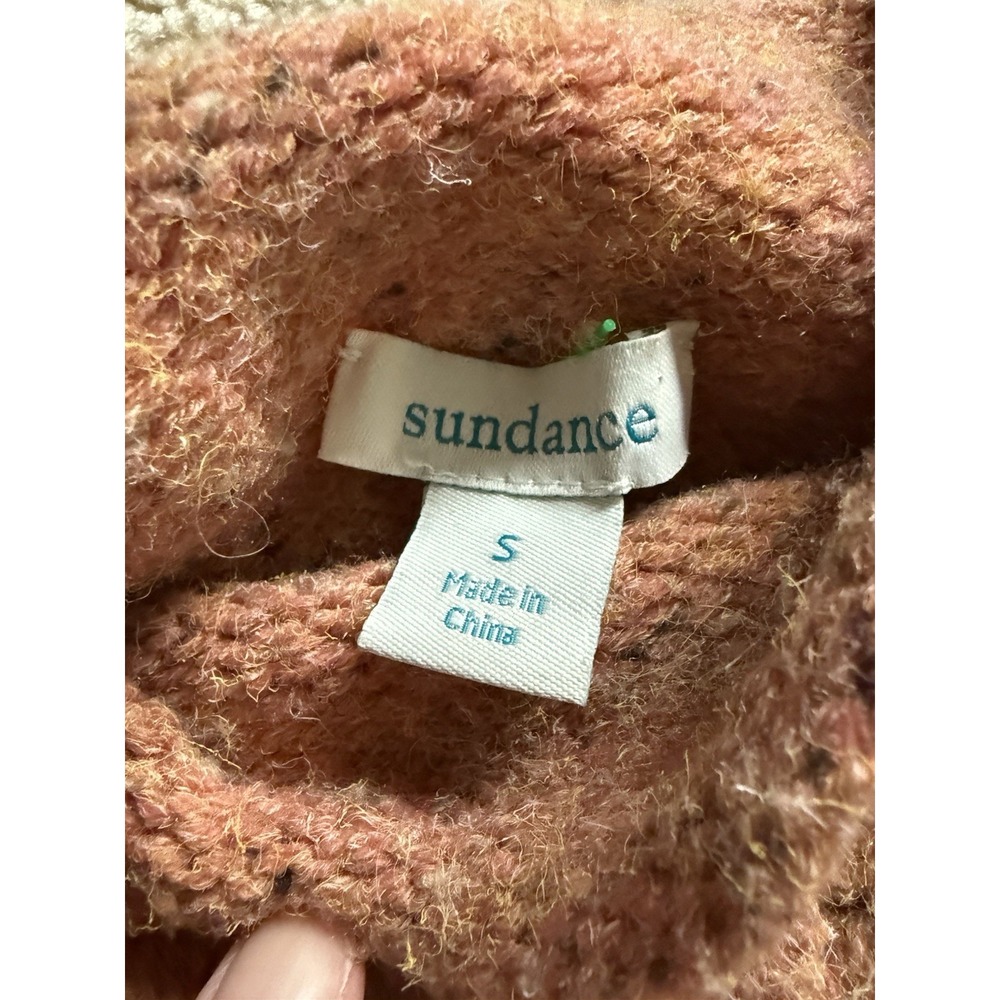 Sundance Orange Speckled Open Knit‎ Mock Neck Sweater Size Small - Picture 5 of 8
